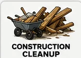 Construction debris in wheelbarrow illustration