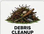 Yard debris illustration